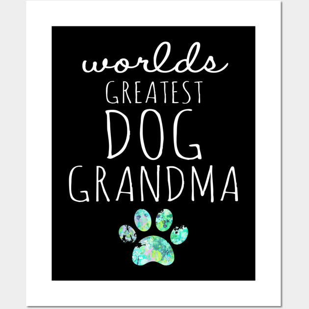 Worlds Greatest Dog Grandma Paw Print Cute Wall Art by joannejgg